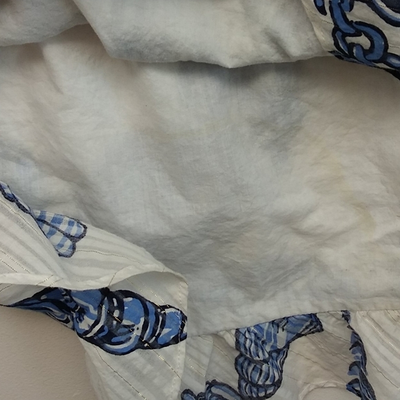 Lilly Pulitzer White and Blue Seashell Off Shoulder Dress - Picture 13 of 13